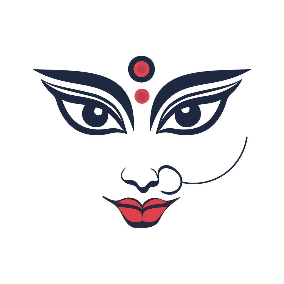 The face of a woman with a nose ring vector