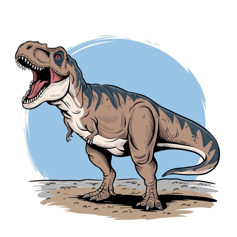 T-Rex Dinosaur hand drawn Illustration vector
