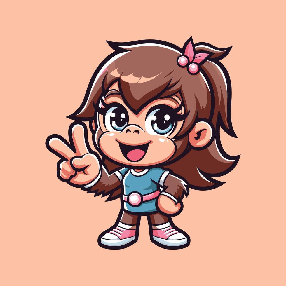 Gorilla Girl Mascot design Illustration vector