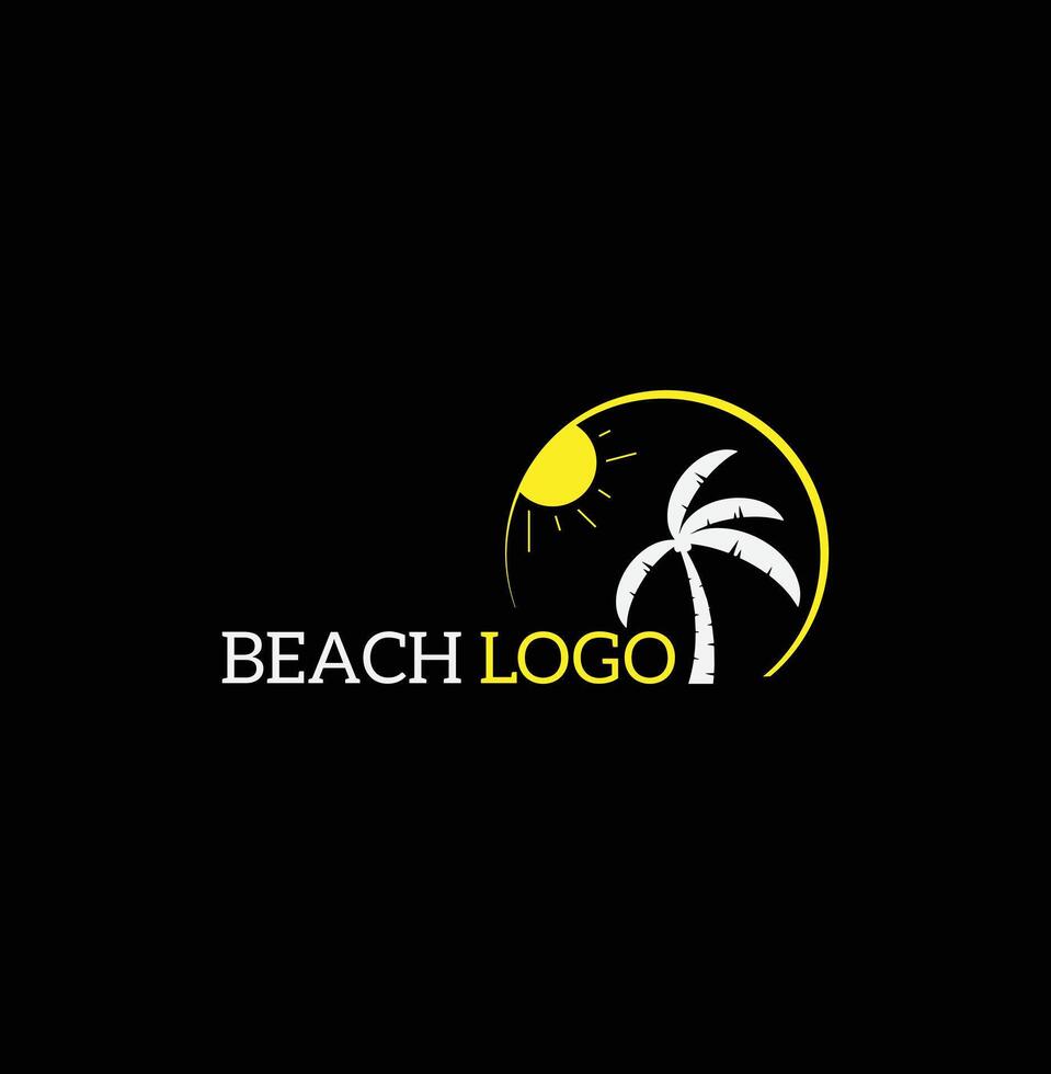 Beach resort and summer theme logo design template vector