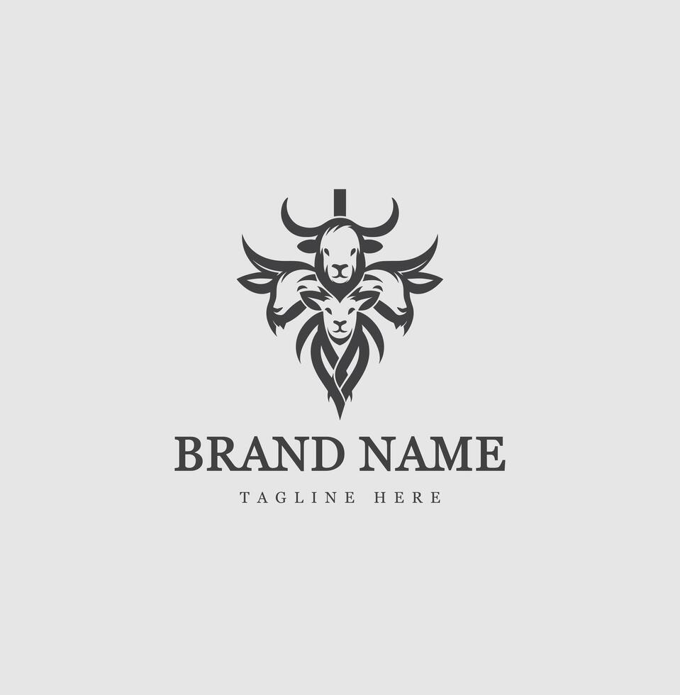 gradient Goats head logo with illustration design vector