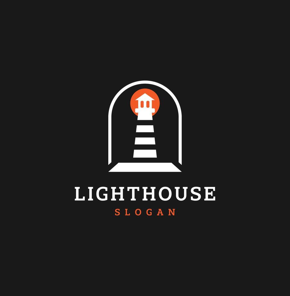 the simple lighthouse logo and icon design vector