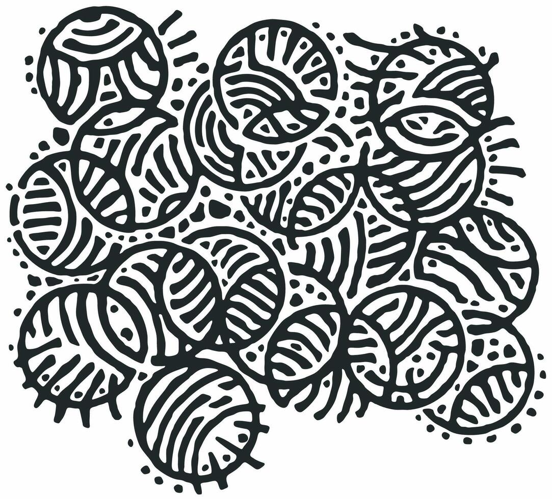 Stylish tile for CNC cutting monster in round shapes, tille pattern for 2d stencil. Fashionable ethnic authentic background with circle shapes. Decorative lattice, wall panel vector