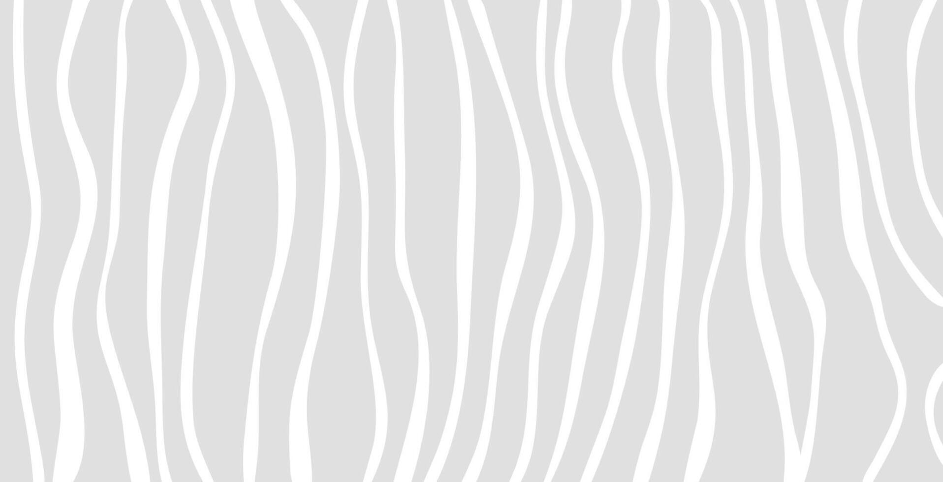 White curved stripes on gray background. Simple undulating pattern. Zebra texture. Soft waves of different thickness vector