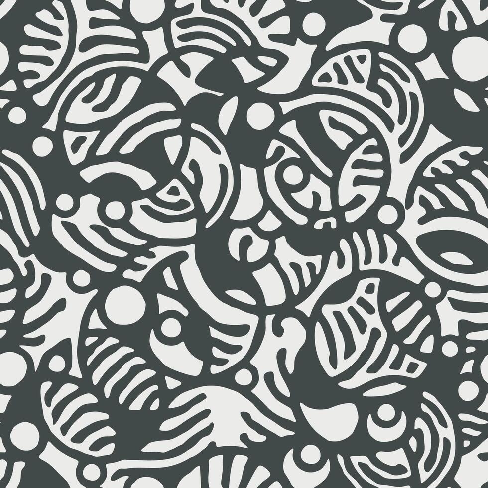 Abstract circular shapes in black and white colors. Seamless round geometric pattern. Ornament grating. Template for plotter laser cutting of paper, metal engraving, wood carving vector