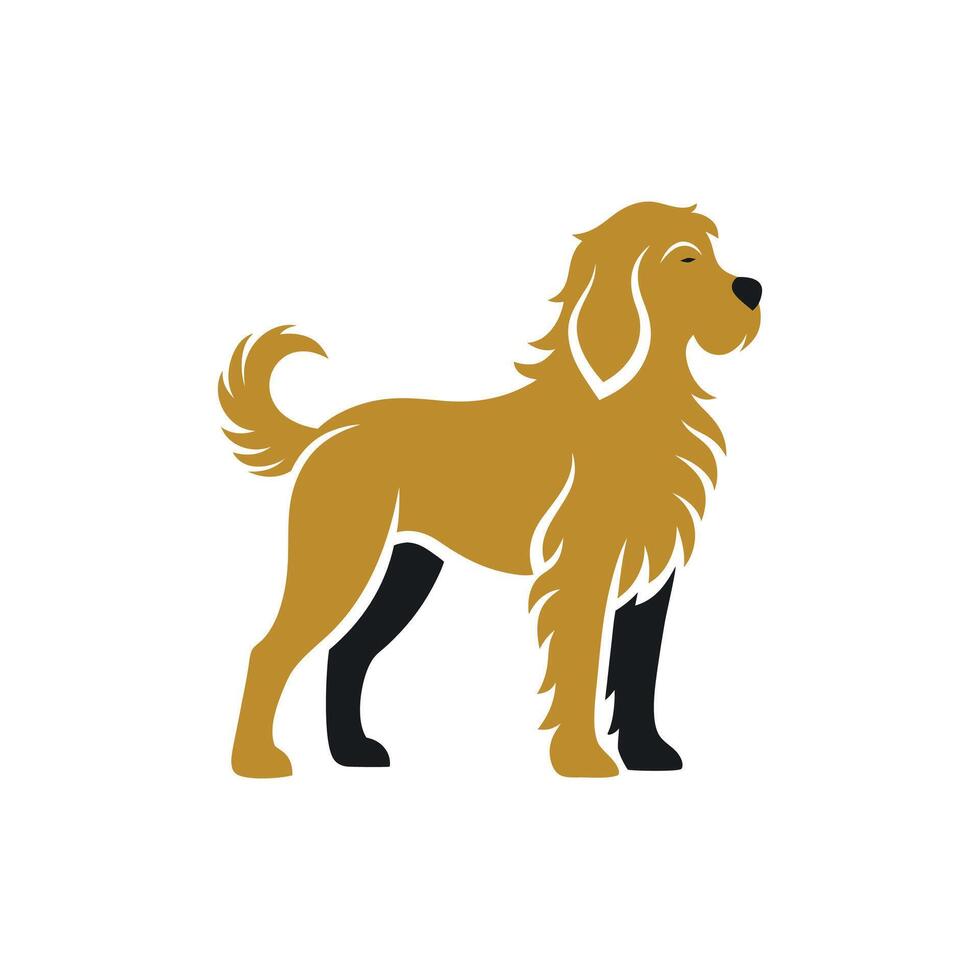 A golden dog standing on its hind legs vector