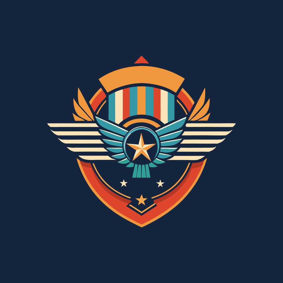 A logo for a military team with an eagle and star vector
