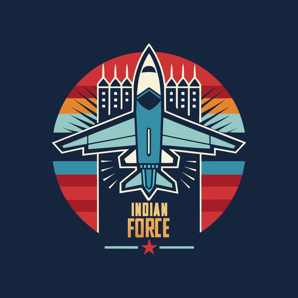 The indian force logo is shown on a dark background vector