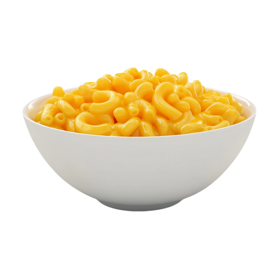 A white bowl filled with macaroni and cheese png