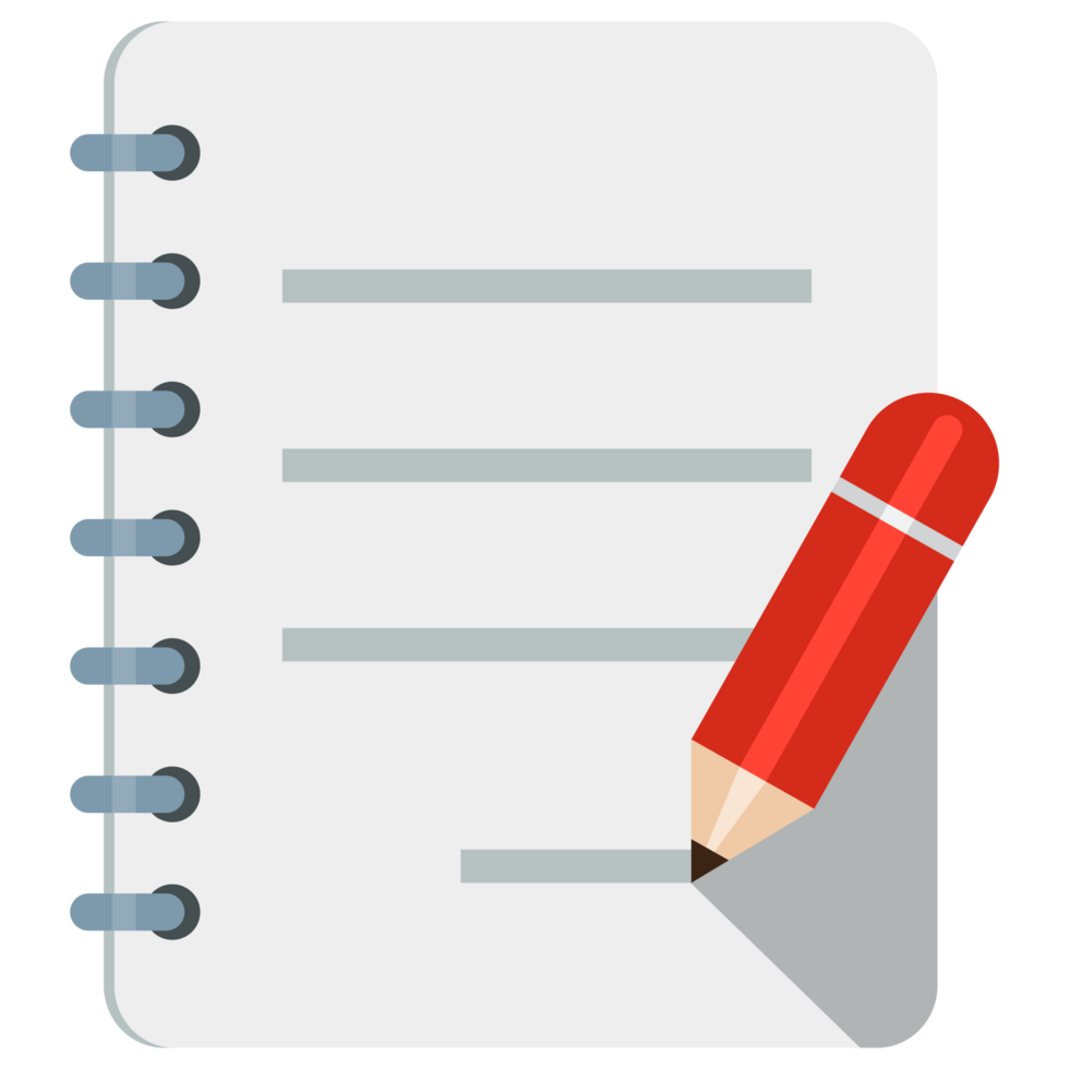 Book and Pencil icon transparent background png