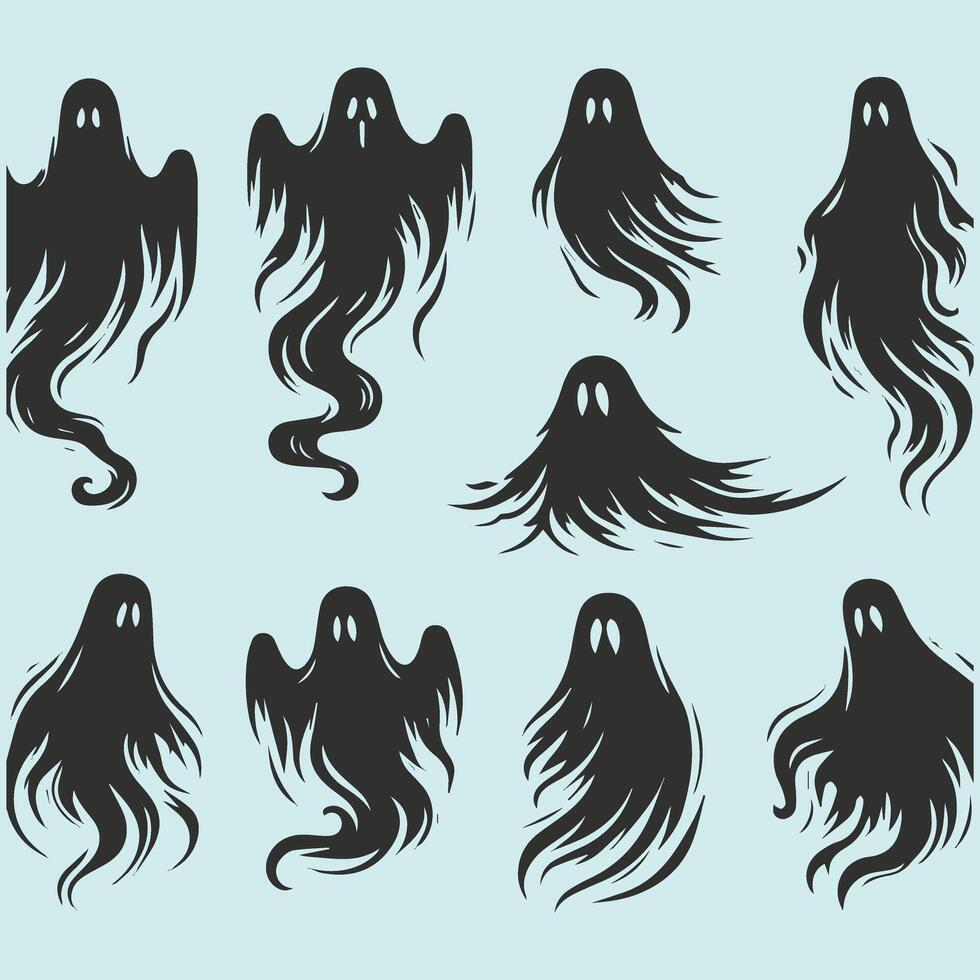 Halloween Ghost Silhouette Designs vector