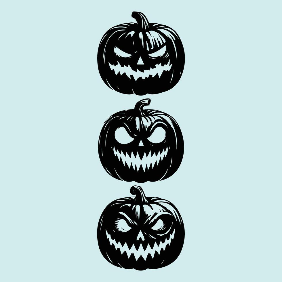 Halloween Pumpkin Silhouette Designs vector