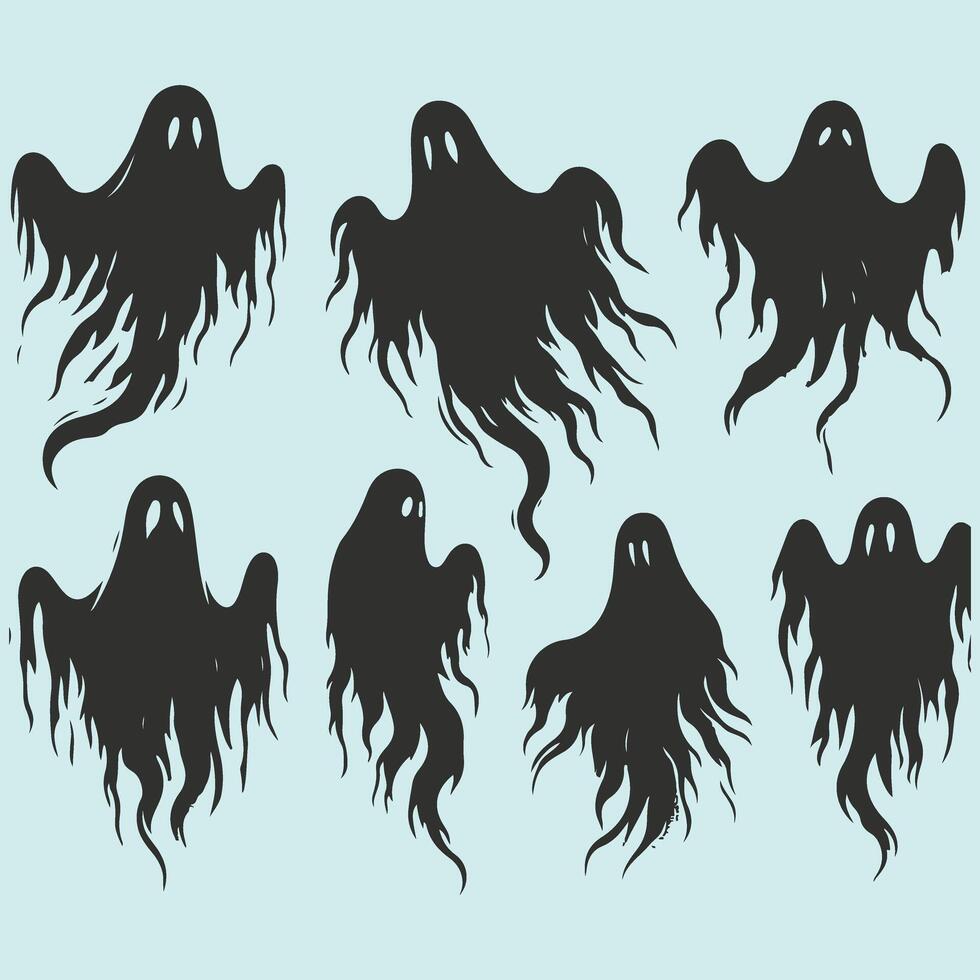 Ghostly Silhouette Collection for Halloween vector