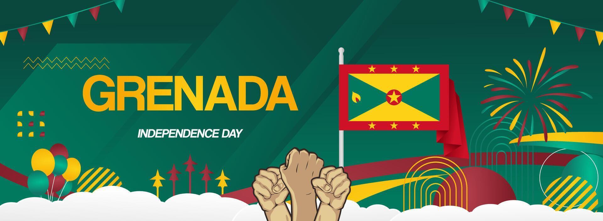 Modern background for Grenada independence day with modern gradient green background. Suitable for use as posters, web headers, or other festival events vector