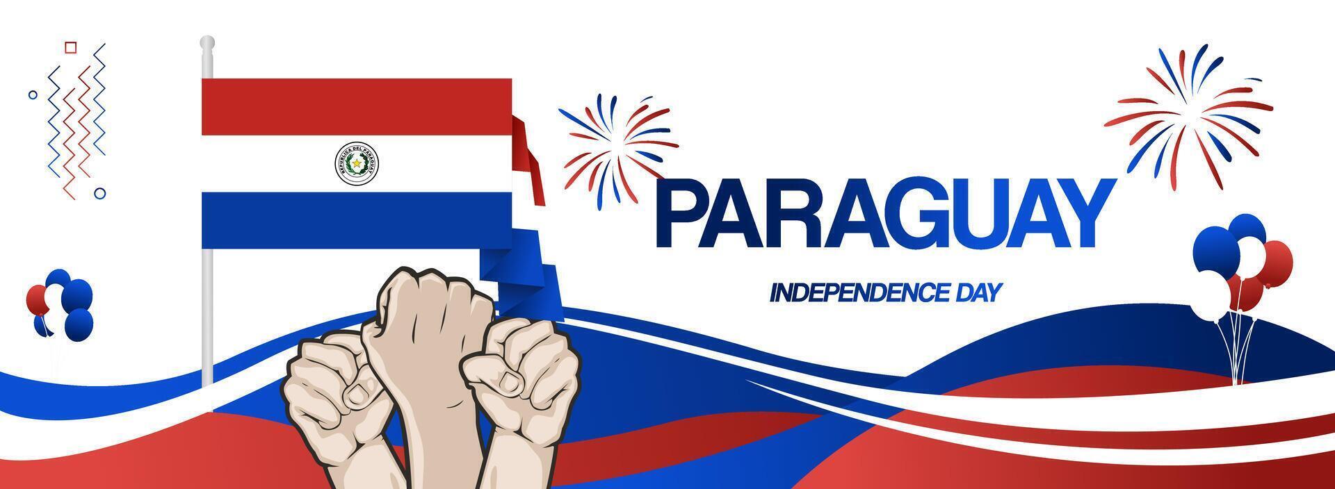 Simple design for Paraguay Independence Day celebration vector