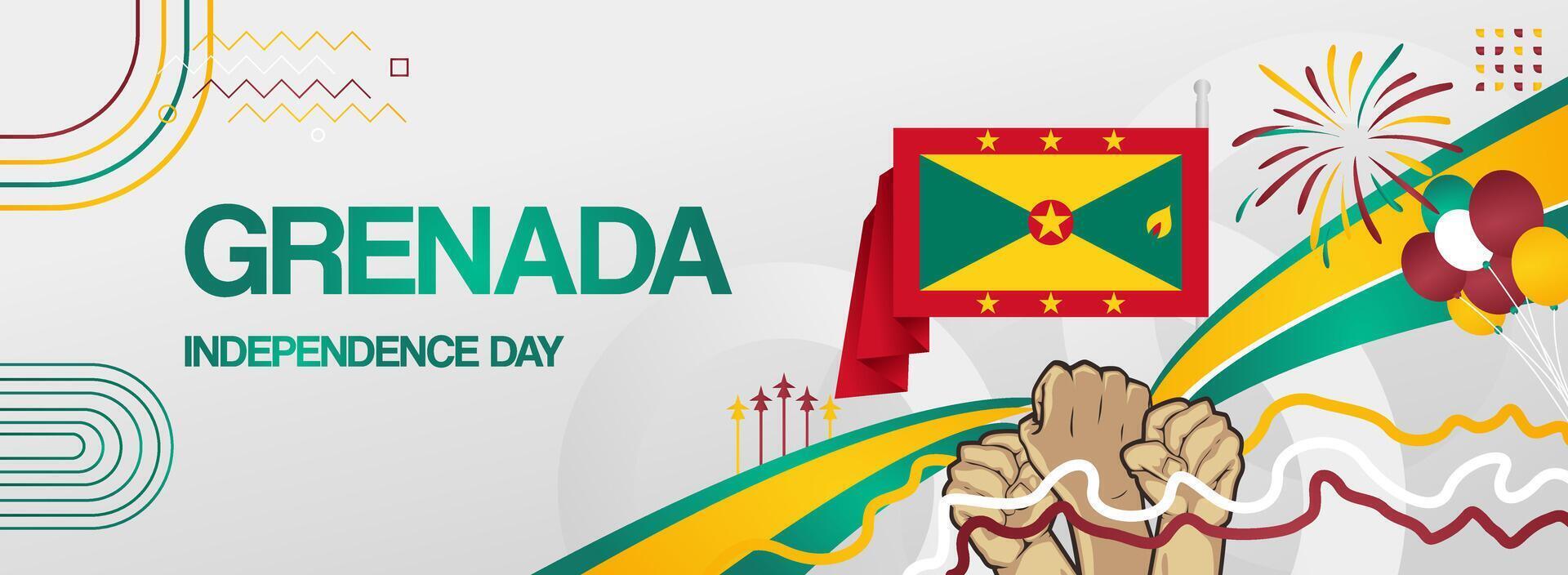 Grenada independence party banner vector