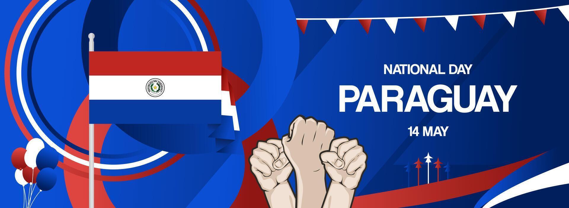 Paraguay national or independence day template design. Business background with gradient blue suitable for music and sport event posters vector