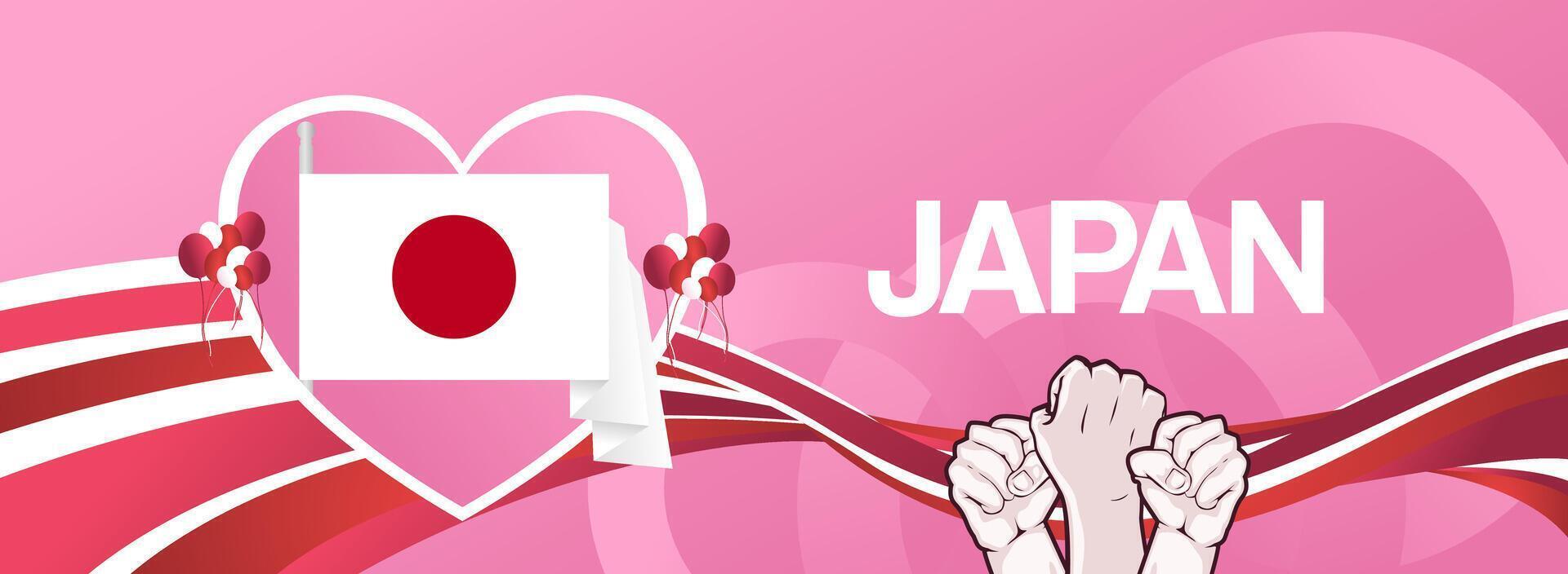 Festive banner for Japan's national foundation day with love symbol vector