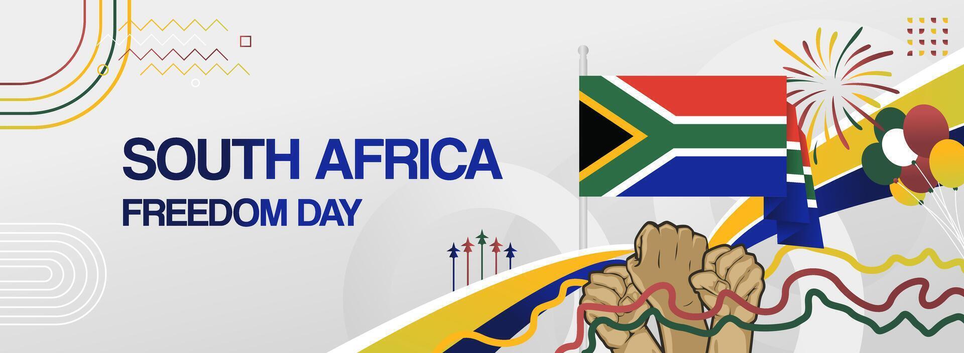 Festive banner for South Africa freedom day. Suitable for greeting cards, New Year's posters and sports event covers vector