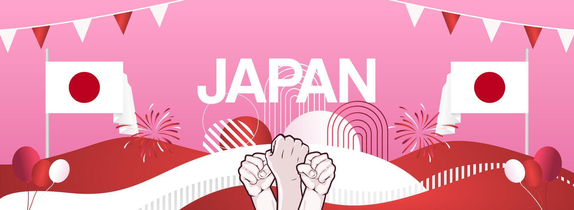 Wide greeting card for Japanese national foundation day vector
