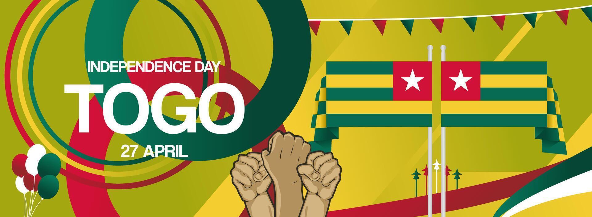Business banner with gradient background for Togo national independence day vector