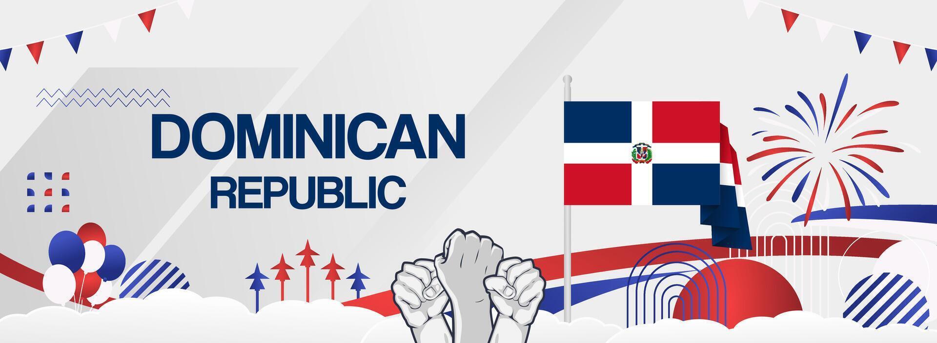 Dominican Republic National Day Party Background vector