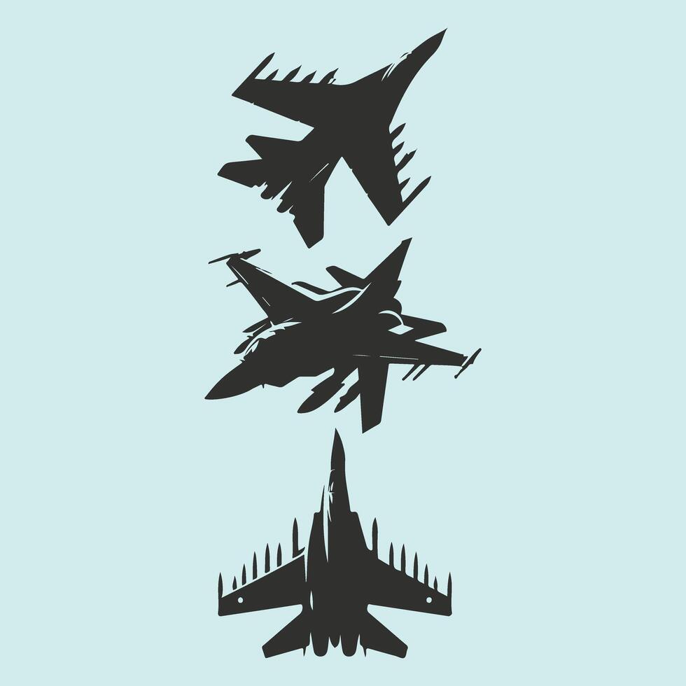 Minimalist Fighter Jet Silhouette Design vector