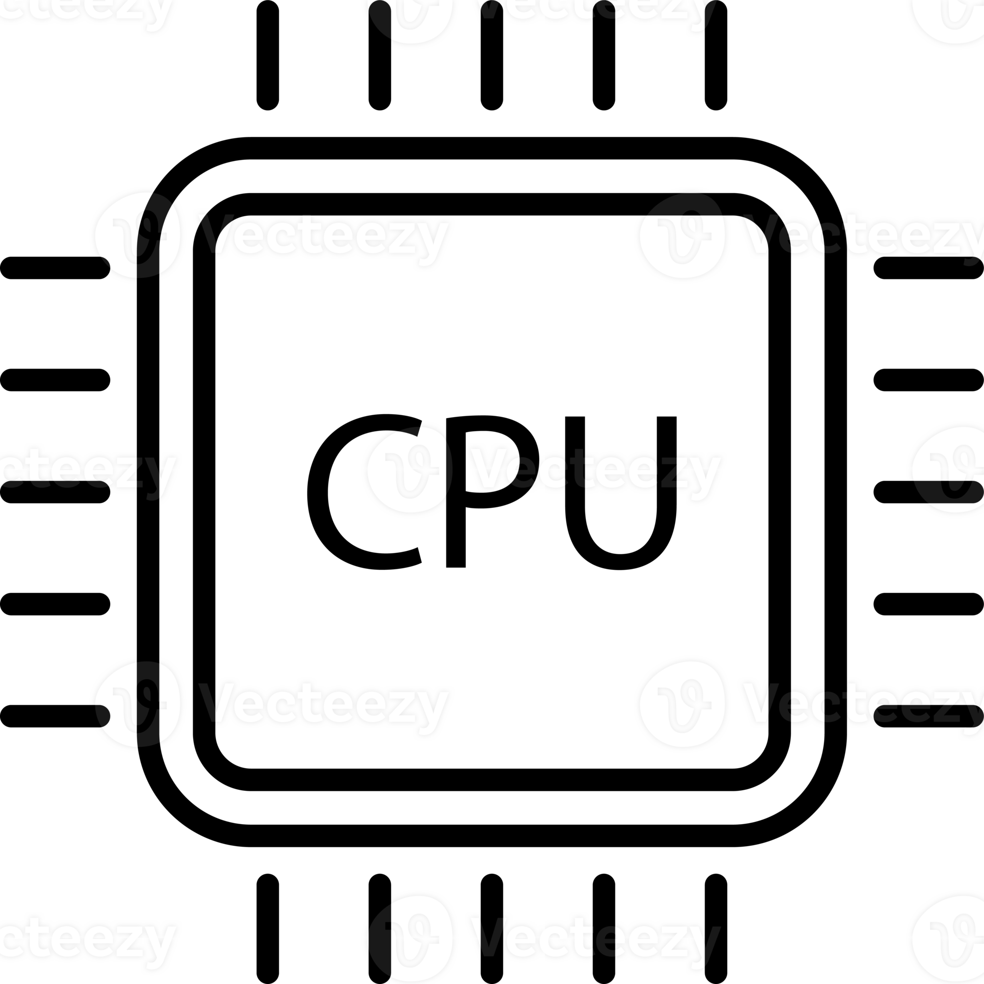 Central processing unit icon for for graphic design, logo, web site ...