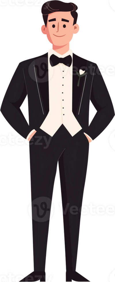 A cartoon man in a tuxedo png
