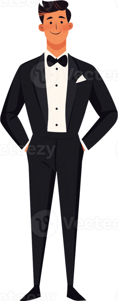 A cartoon man in a tuxedo png