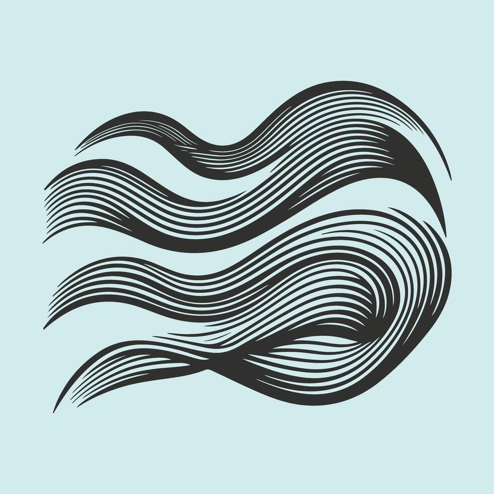 Unique Vintage Wave Set Designs vector