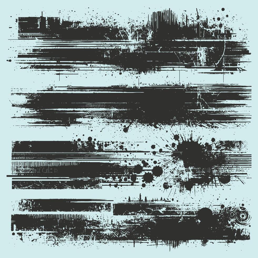 Minimalist Grunge Black Borders Design vector