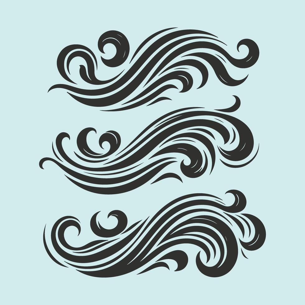 Retro Style Vintage Wave Collection vector
