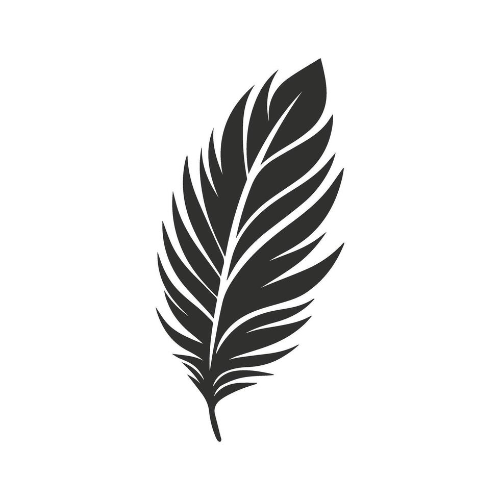 Creative Black and White Feather Illustration Design vector