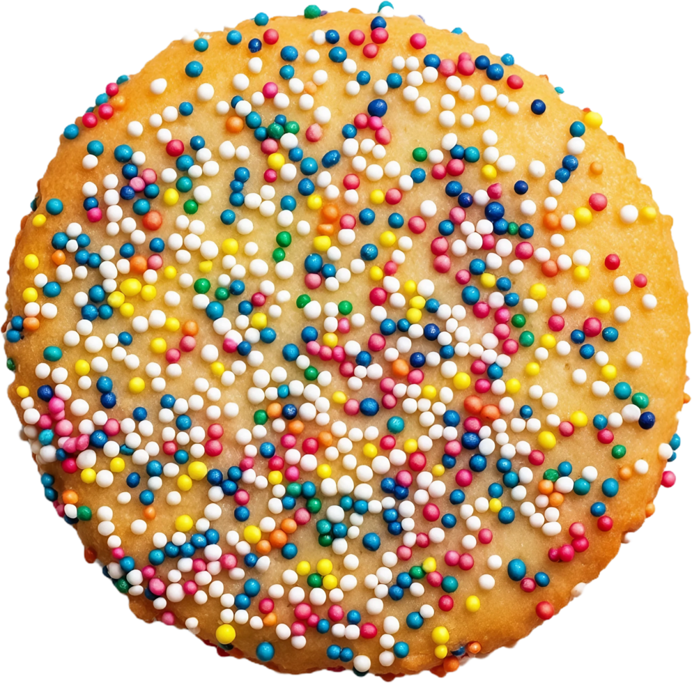 A cookie with sprinkles on top png