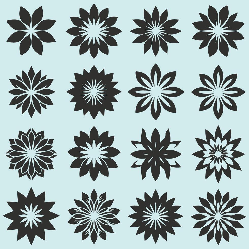 Beautiful Flowers in Flat Design vector