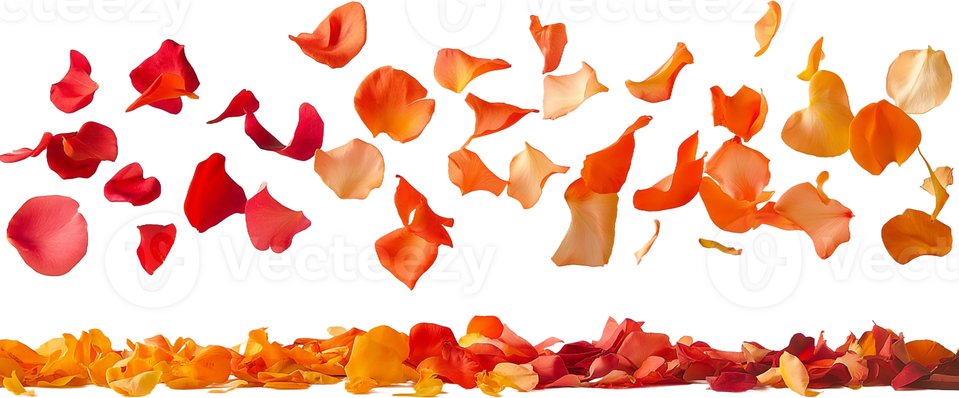 red and orange petals falling from the sky png