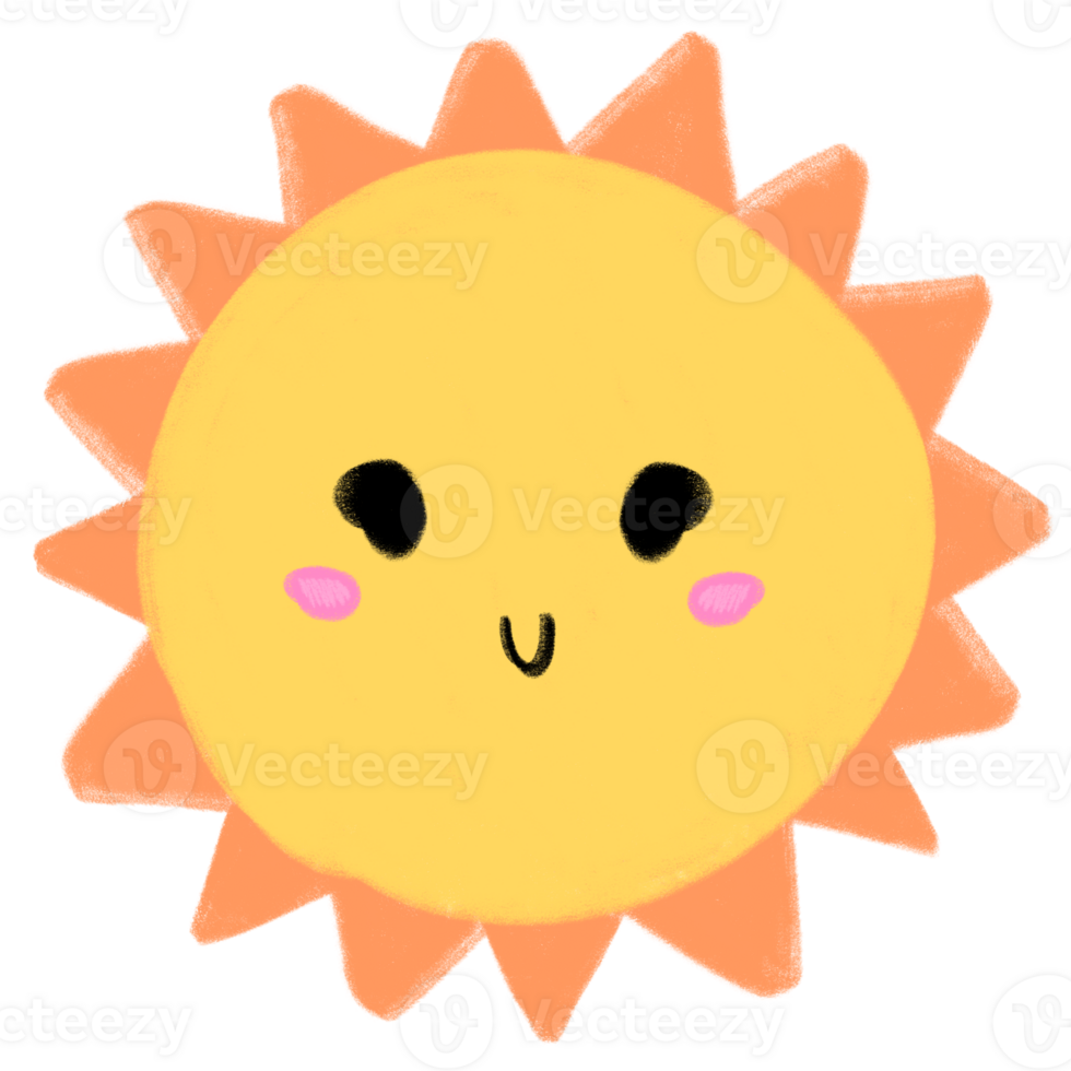 Cute Sun Mascot Character Kawaii Cartoon illustration Kawaii Sun Cute Sun Tale Element For Kids png