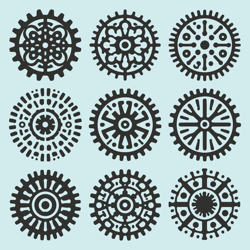 Transmission Components Metal Gears and Cogwheels vector