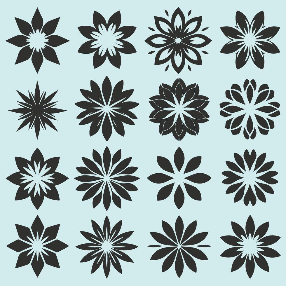 Colorful Flat Style Flower Collection vector