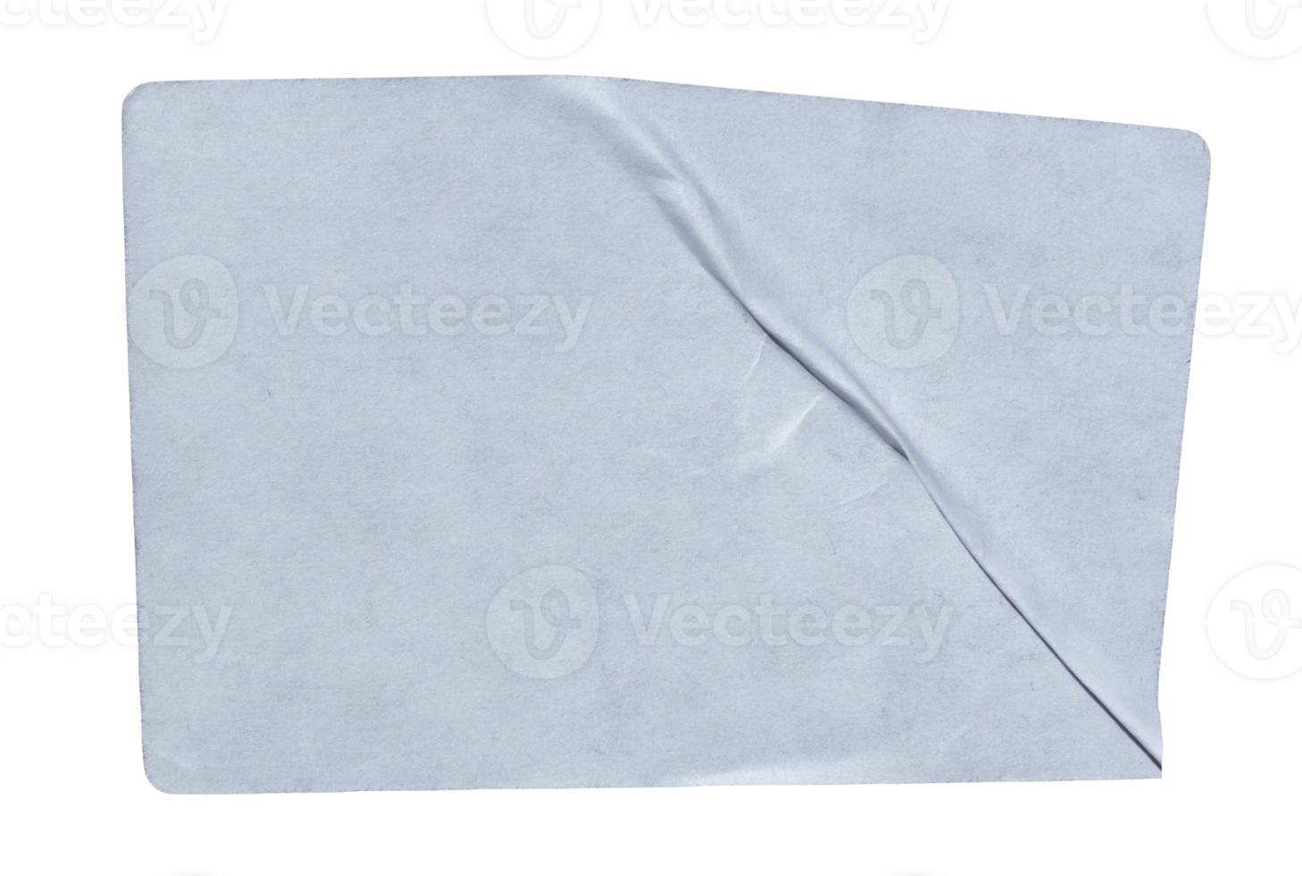 White adhesive wrinkled glued paper sticker label with transparent background cut out design element png