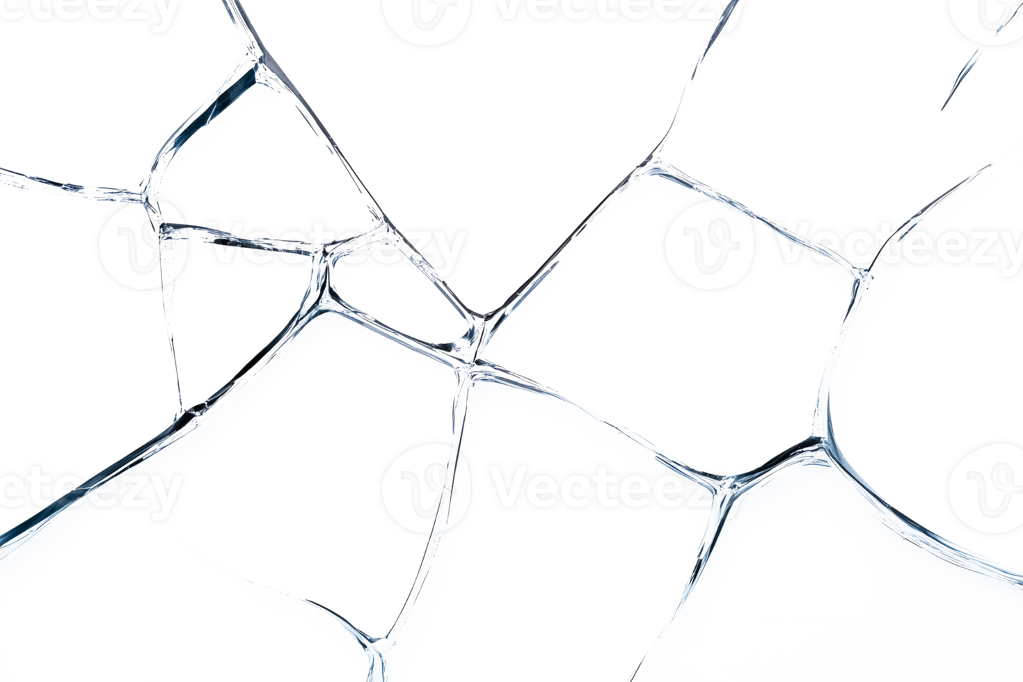 Cracked glass effect with transparent background cut out design element png