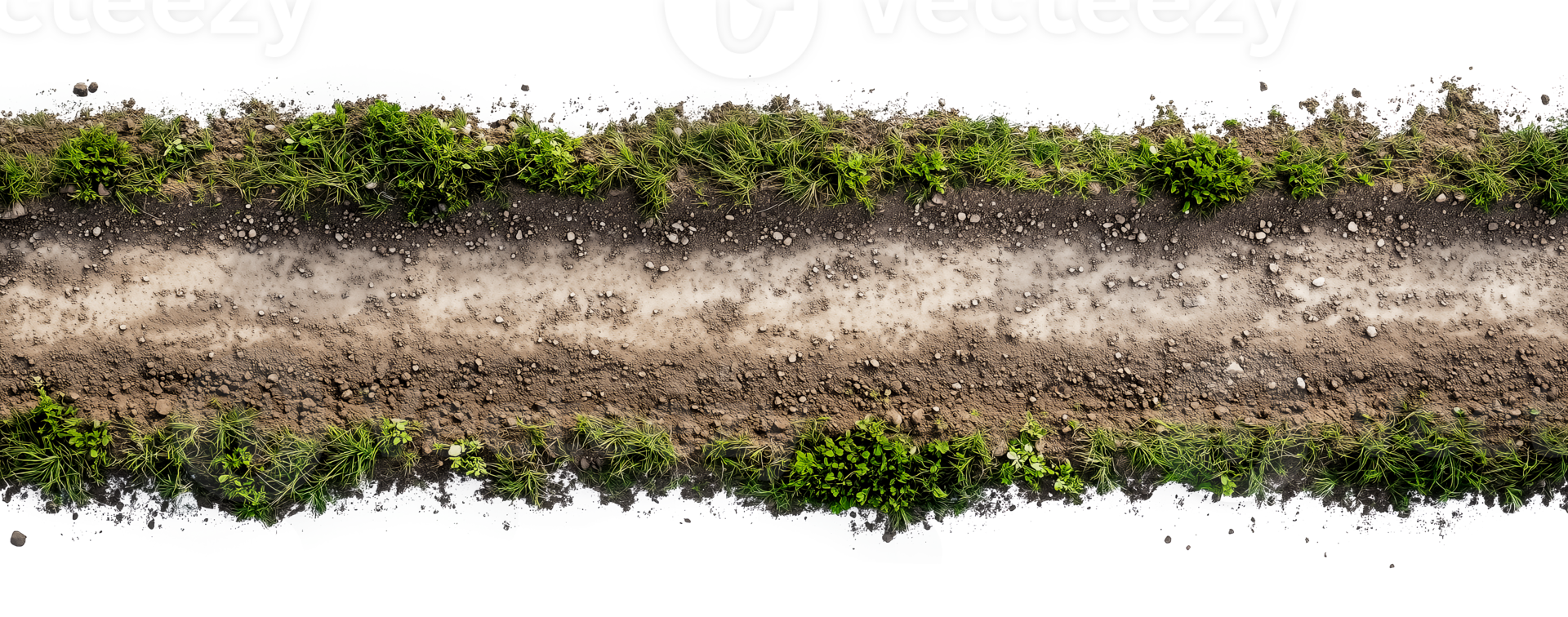 Dirt road path with transparent background cut out design element, top view png