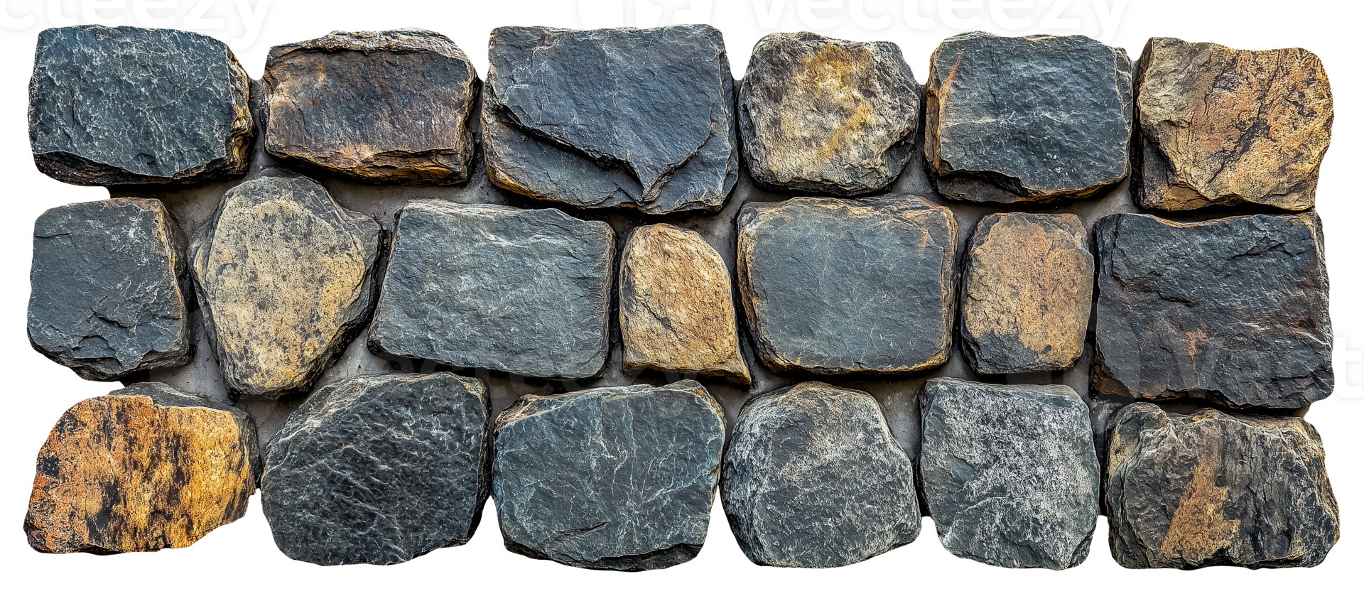 Stone road path with transparent background cut out design element, top view png