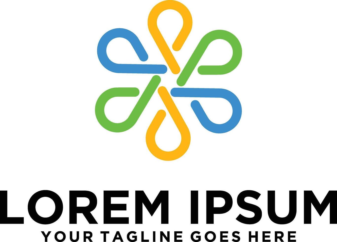 Community icon P letter logo vector