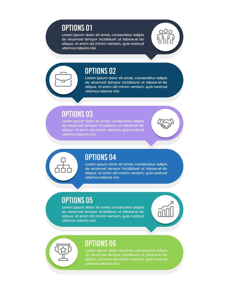 6 Steps Infographic elements. Business template presentation design. Banner, Brochure and Plan. vector