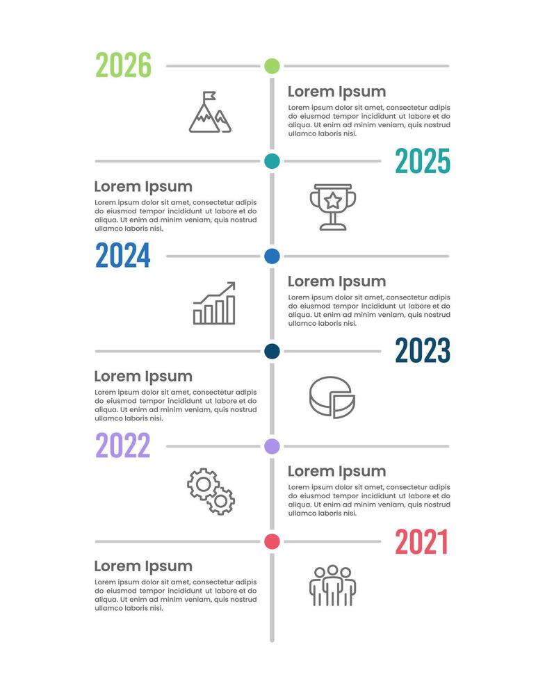 6 Steps infographic timeline. Business presentation template simple design. Anniversary, Milestones, Roadmap, strategies and plans. vector