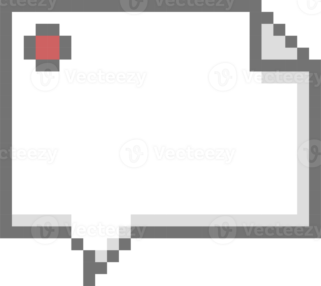 8bit retro game pixel speech bubble balloon icon sticker memo keyword planner text box banner png