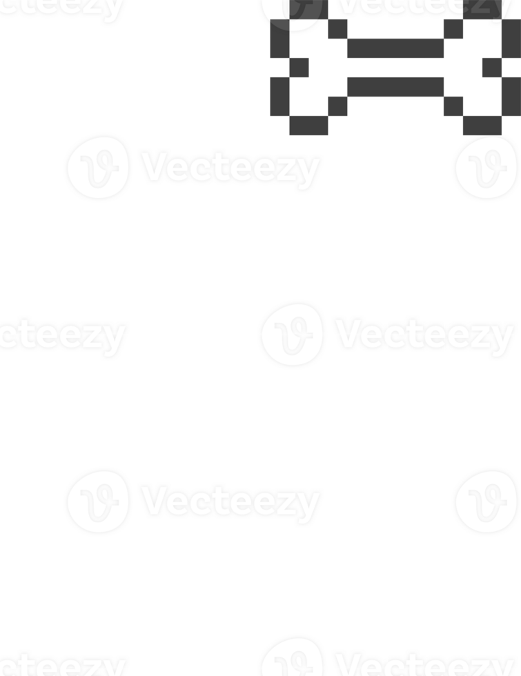 8bit retro game pixel speech bubble balloon with animal bone, icon sticker memo planner text box banner png