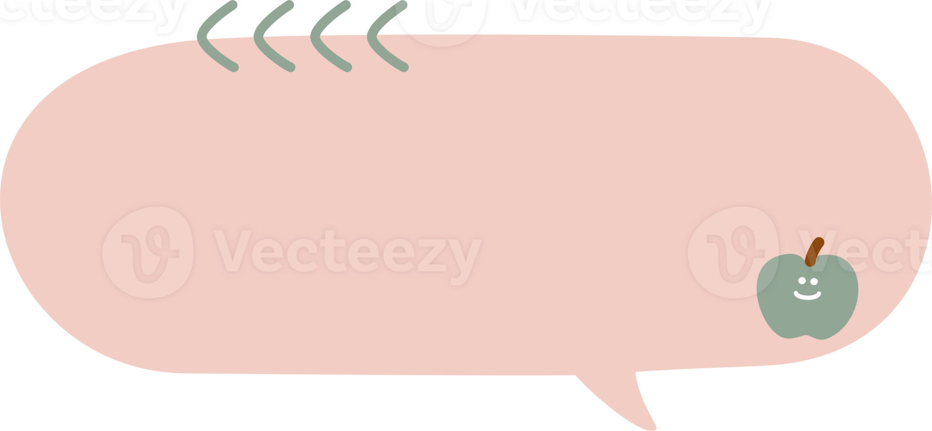 Cute hand draw pink color apple speech bubble balloon icon sticker memo keyword planner text box banner png
